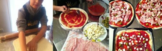 pizza fatta in casa con i bambini